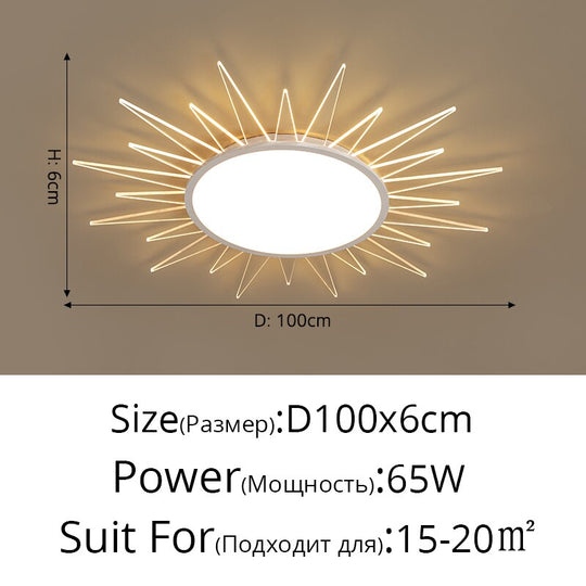 Ultra-Thin Living Room Led Ceiling Lights Modern Minimalist Atmosphere Bedroom Lamp Creative Sun