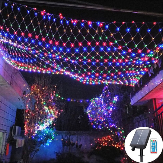Curtain Light Led Fairy String Net Mesh Christmas 3X2M Eu/Us/Solar Party Wedding New Year Garland