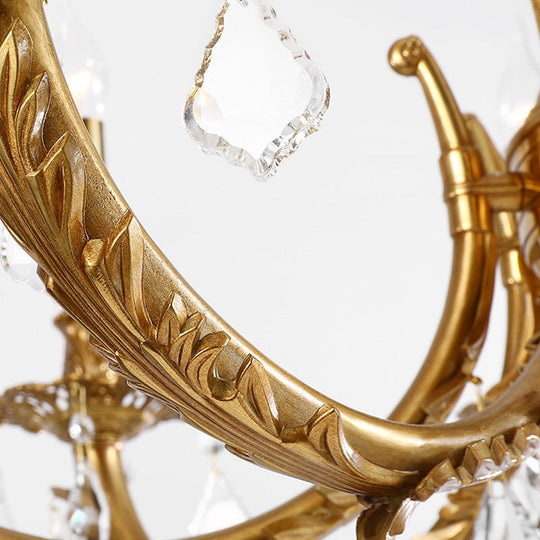 European Style Brass Chandelier High Standard In Quality Lamps With Crystals Hanging Pendant Light