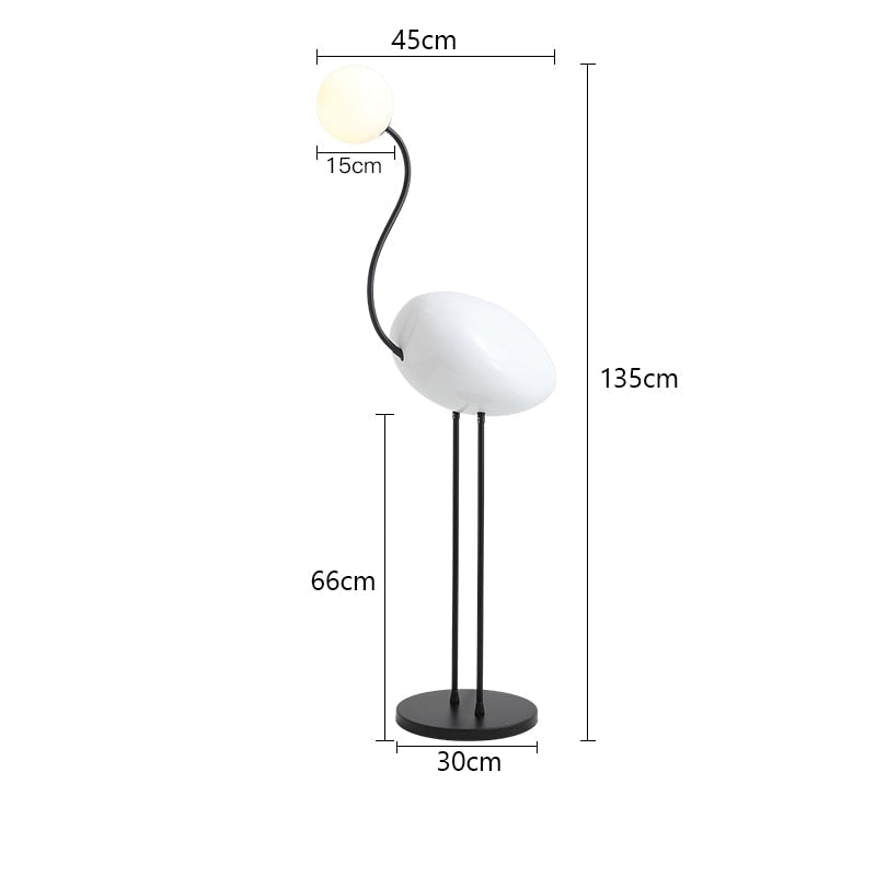 Nordic Minimalist Flamingo Glass Shade Led Floor Lamp - Stylish Living Room And Bedroom Lighting