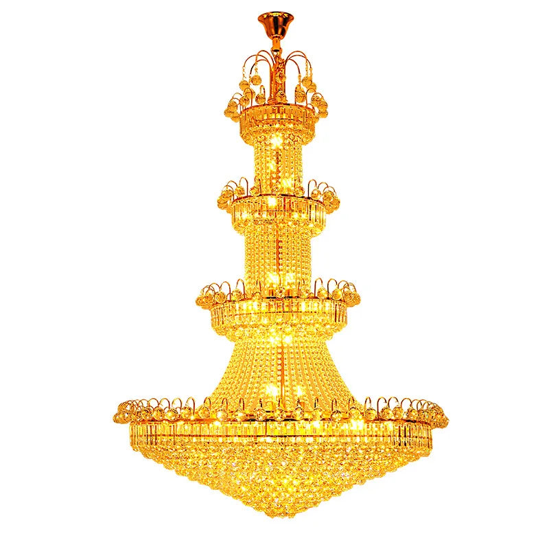 Double Height Living Room Crystal Light Led European Chandelier - Luxurious Illumination For