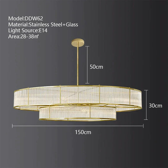 American Loft Led Rectangle Luxury Hanging Lights - Stainless Steel And Glass Fixture For Various