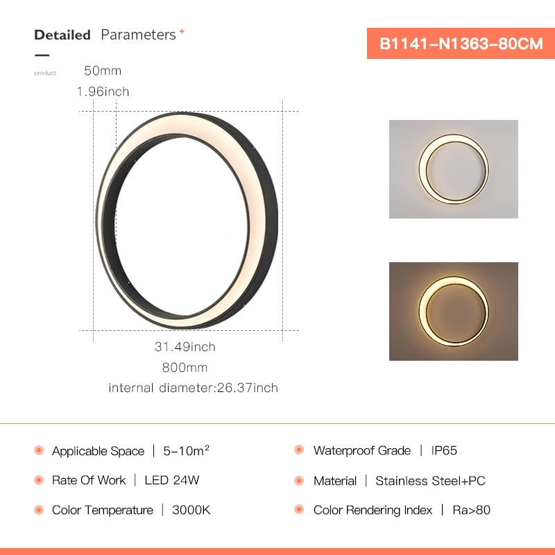 Outdoor Wall Light Modern Ip65 Waterproof 110V 260V Led Villa Terrace Garden Street Round Moon