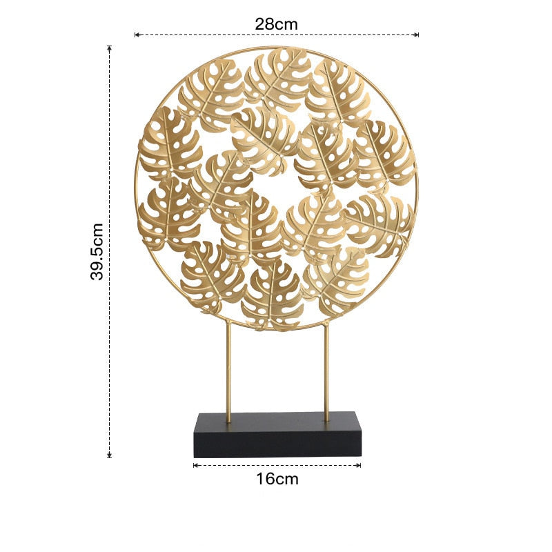 Nordic Creative Golden Ginkgo Leaf Ornaments - Modern Crafts For Living Room Decor And Home