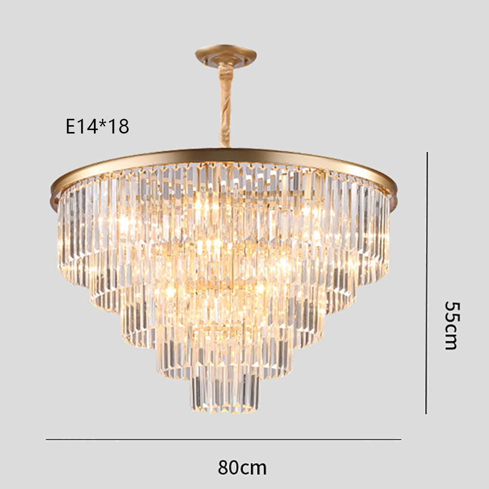 Remote - Controlled Led Crystal Ceiling Chandelier - Modern Home Decor Lighting For Living Room &amp;