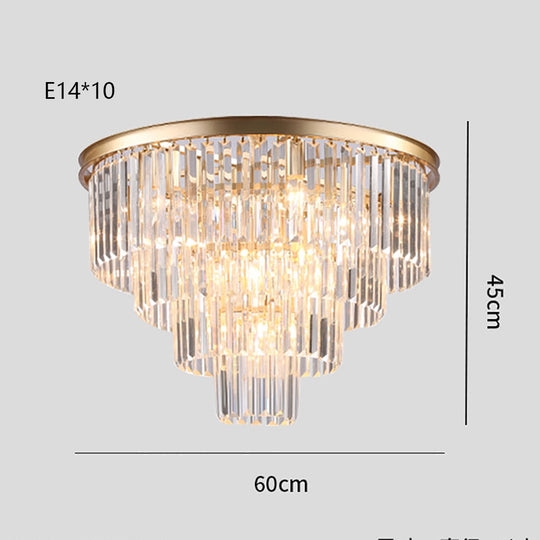 Remote - Controlled Led Crystal Ceiling Chandelier - Modern Home Decor Lighting For Living Room &amp;