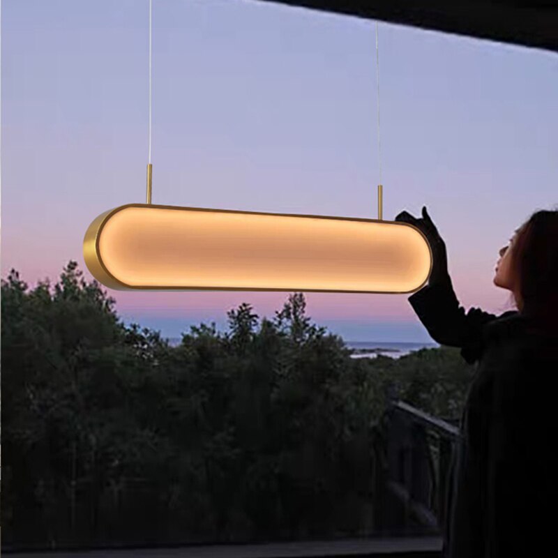 New Led Chandelier Remote Control For Bedroom Restaurant Bar Sunset Setting Sun Free Color
