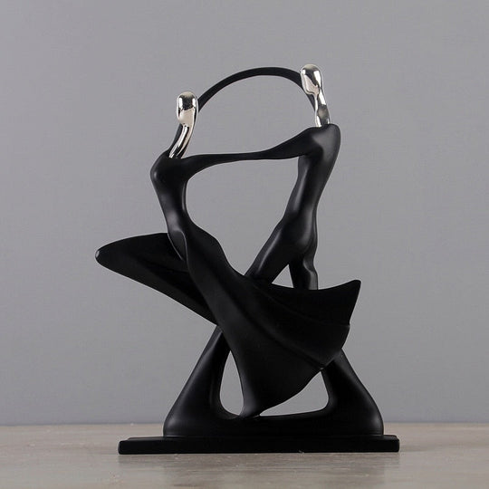 Nordic - Inspired Elegant Dancing Duo Resin Figurine - Home Decor Accent For Living Space Latin