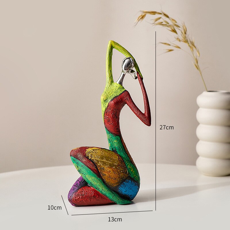 Abstract Art Resin Woman Sculpture: A Modern &amp; Vibrant Touch For Home Decor 1 Items