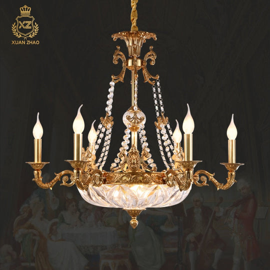 Maison - French Style Bronze Pendant Lamp Hand - Made In Lost Wax Technics 8Lights D83 H65Cm