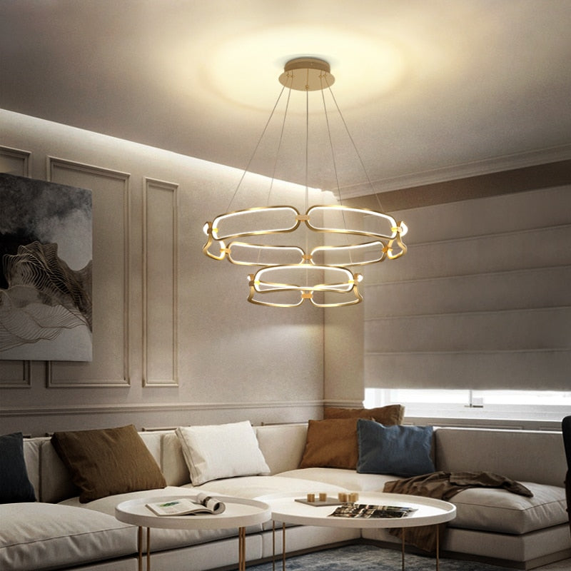 Modern Luxury Living Room Dining Creative Bar Front Desk Online Red Circle Designer Round Art Lamp