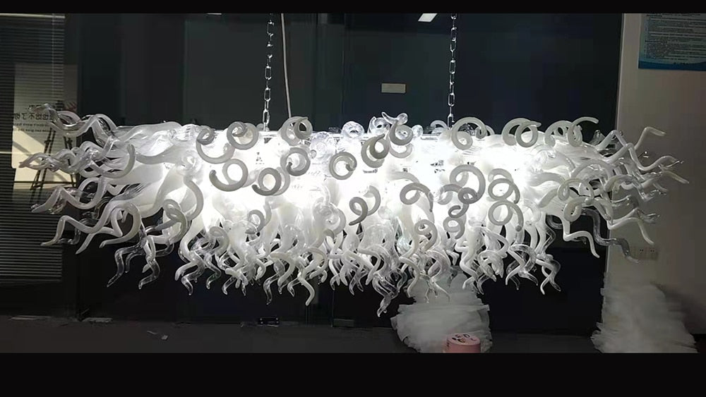 Aqua Light Fixture Designer Lamp Led Lights 100% Hand Blown Glass Chandelier Lighting Kitchen