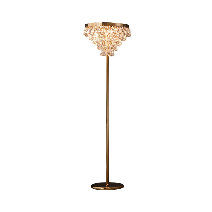 Modern Crystal Led Floor Lamps Luxury Golden Standing Lamp For Living Room Decoration Study Bedroom