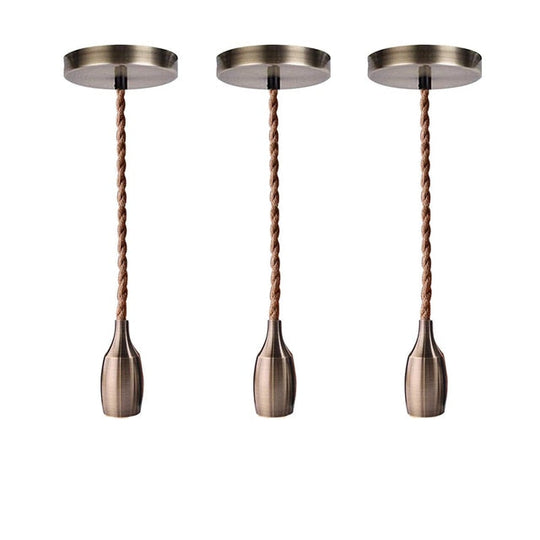 Retro Hemp Rope Industrial Chandelier Base Electroplating Bottle Pendant E27Lamp Holder Kitchen