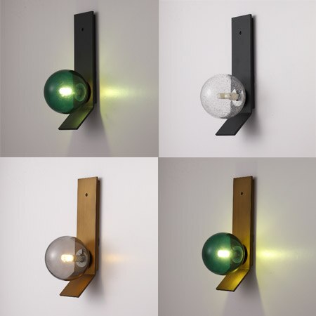 Nordic Minimalist Dark Green Soot Glass Bedroom Bedside Wall Lamp