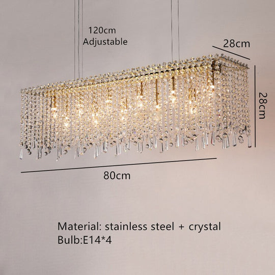 Modern Crystal Chandelier For Parlor Dining Room Kitchen Bedroom Lighting Fixtures E14 Bulb Gold