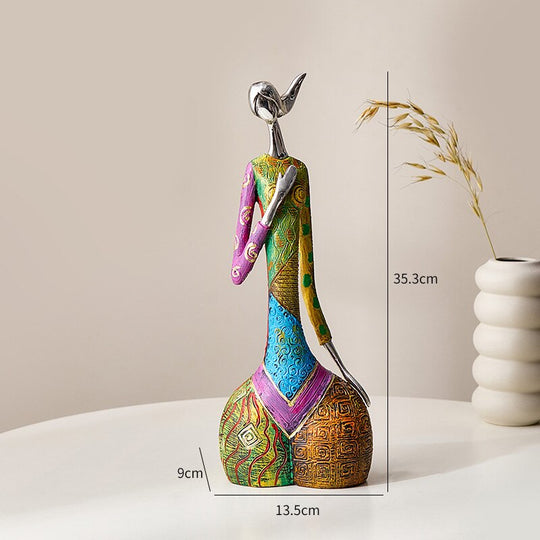 Abstract Art Resin Woman Sculpture: A Modern &amp; Vibrant Touch For Home Decor 3 Items
