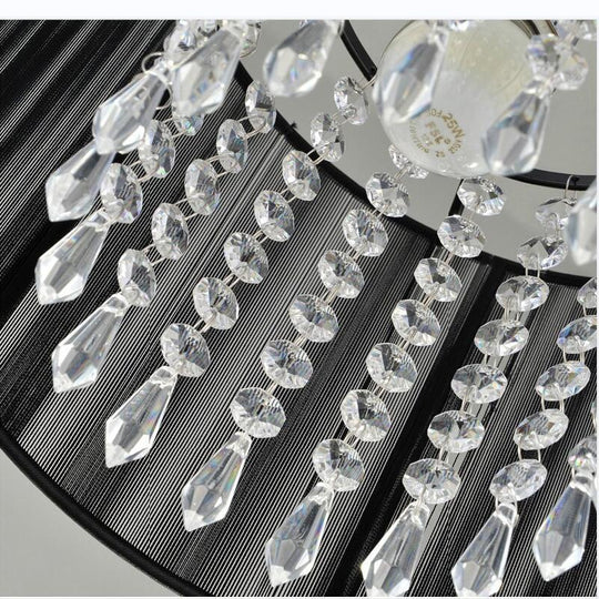 Modern Black Silver Brushed Chandelier Led Lamps Led Crystal Chandeliers Living Room Lustre