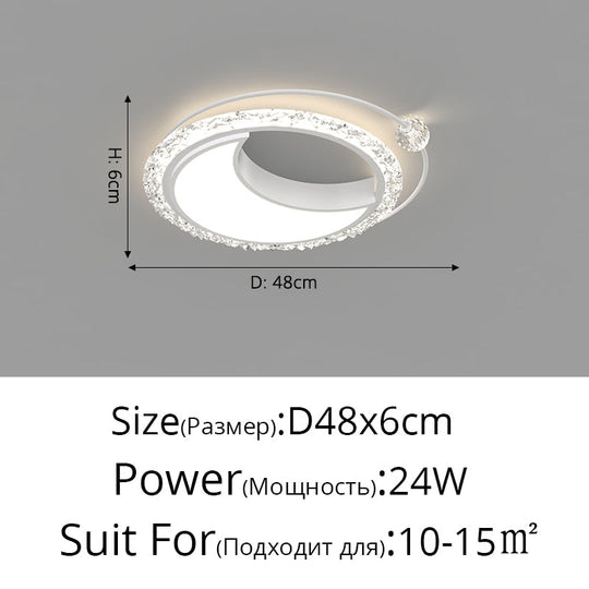 Nordic Bedroom Recessed Led Ceiling Lights Post - Modern Luxury Crystal Creative Living Room