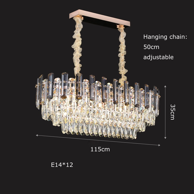 Modern Crystal Led Luxury Ceiling Lights - Round Lamps For Indoor Home Lighting &amp; Living Room Decor