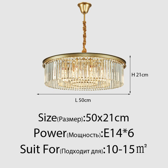 Susie - Modern Industrial Retro Crystal Chandelier 6Heads Gold Chandeliers