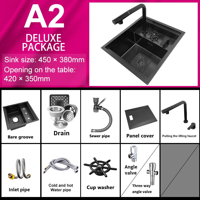 Hidden Cup Washer Sink Nano Stainless Steel Kitchen Bar Invisible To Make A Camper Van With Cover