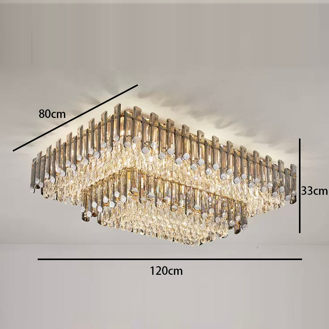 Modern Crystal Led Luxury Ceiling Lights - Round Lamps For Indoor Home Lighting &amp; Living Room Decor