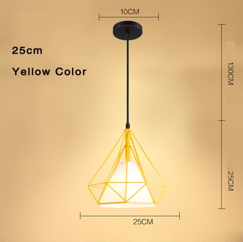 Retro Industrial Chandelier Russian Attic Cage Diamond - Shaped Hemp Rope Dining Room Living