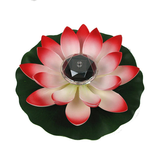 2Pcs Solar Lotus Light Led Energy Saving Night Lamp Waterproof Garden Pool Pond Fountain Decoration