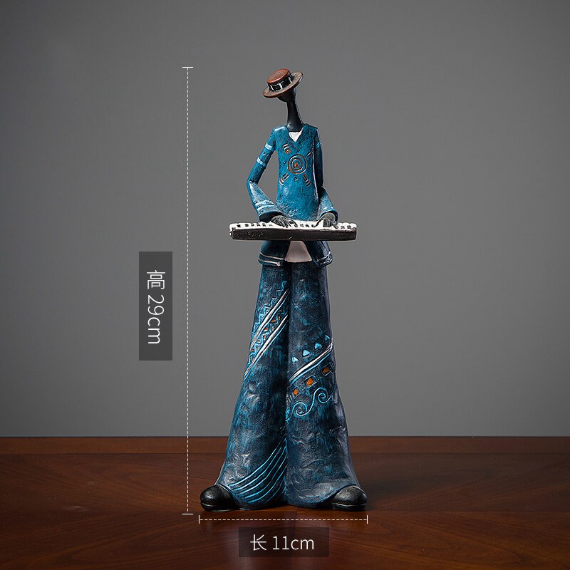 Rock Band Art Statue: Resin Character Model For Creative Home Decor And Craft Supplies Items