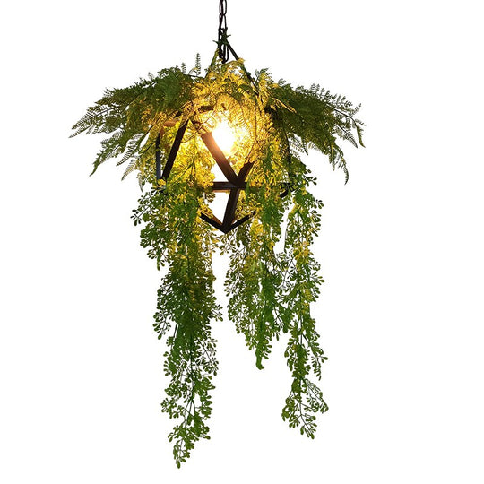 Restaurant Plant Hotel Lobby Atmosphere Pendant Light Small Fresh Green Retro Industrial Wind Front