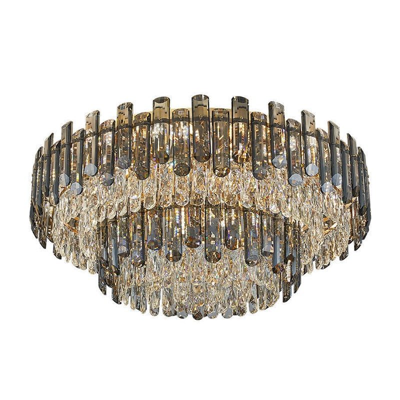 Modern Crystal Led Luxury Ceiling Lights - Round Lamps For Indoor Home Lighting &amp; Living Room Decor