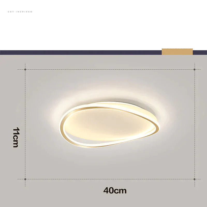 Bedroom Ceiling Lamp Minimalist Art Geometric Circular Master Led Creative Modern Room Lamps Golden