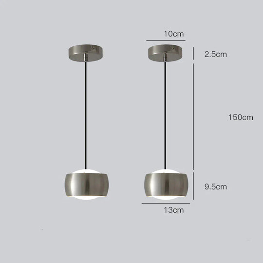 Bedside Chandelier Modern Simple Master Bedroom Restaurant Bar Lamp Very Small Chrome / 2 Heads