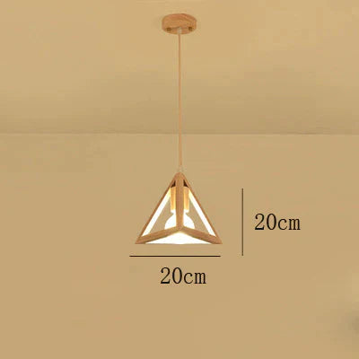 Creative Three - Head Dining Room Chandelier Home Bar Original Wooden Solid Wood B / 1 Head Without