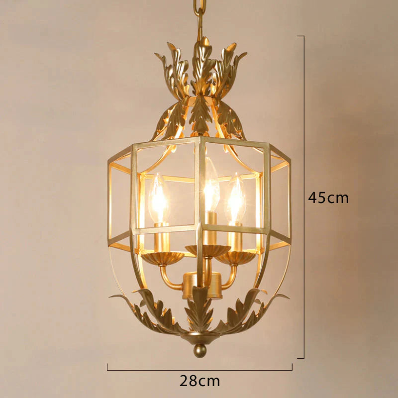 Rural Retro Old Iron Chandelier Living Room Dining Corridor Porch Golod / 3 Heads Pendant