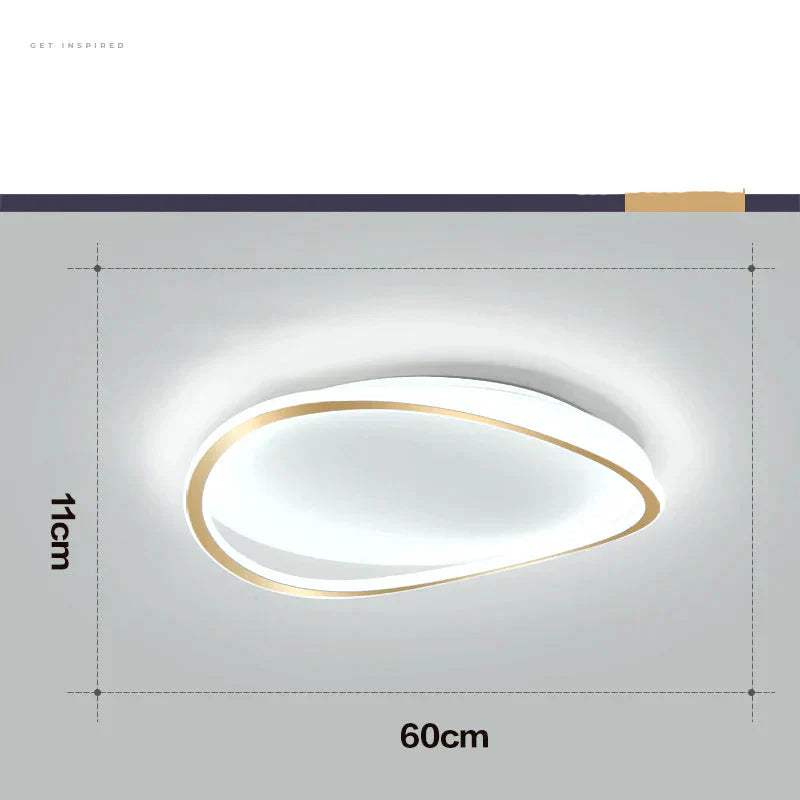 Bedroom Ceiling Lamp Minimalist Art Geometric Circular Master Led Creative Modern Room Lamps Golden