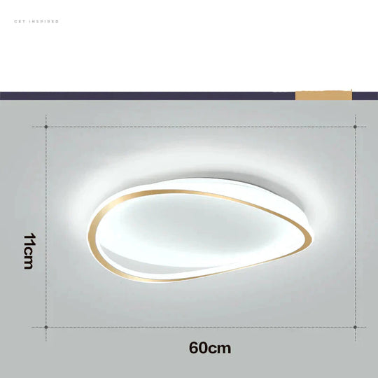 Bedroom Ceiling Lamp Minimalist Art Geometric Circular Master Led Creative Modern Room Lamps Golden