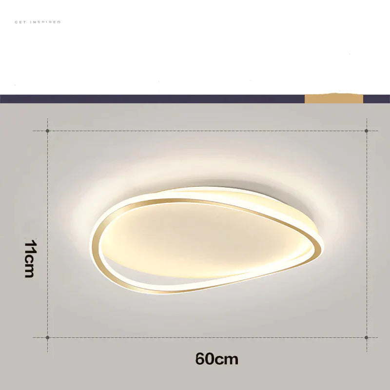 Bedroom Ceiling Lamp Minimalist Art Geometric Circular Master Led Creative Modern Room Lamps Golden