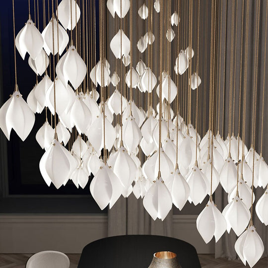 New Nordic Simple Ceramic Magnolia Restaurant Chandelier Hotel Sales Office Personality Bedroom