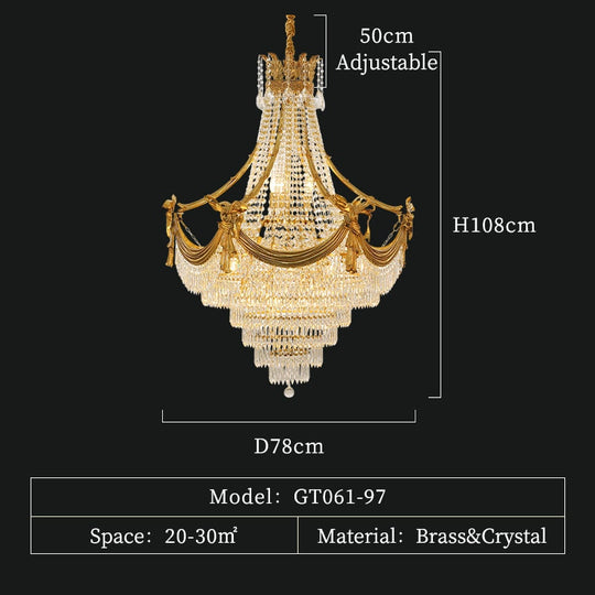 Crown Royale - Creative Personality Shape Crystal Chain Decorative Chandelier D97 H130Cm Chandelier