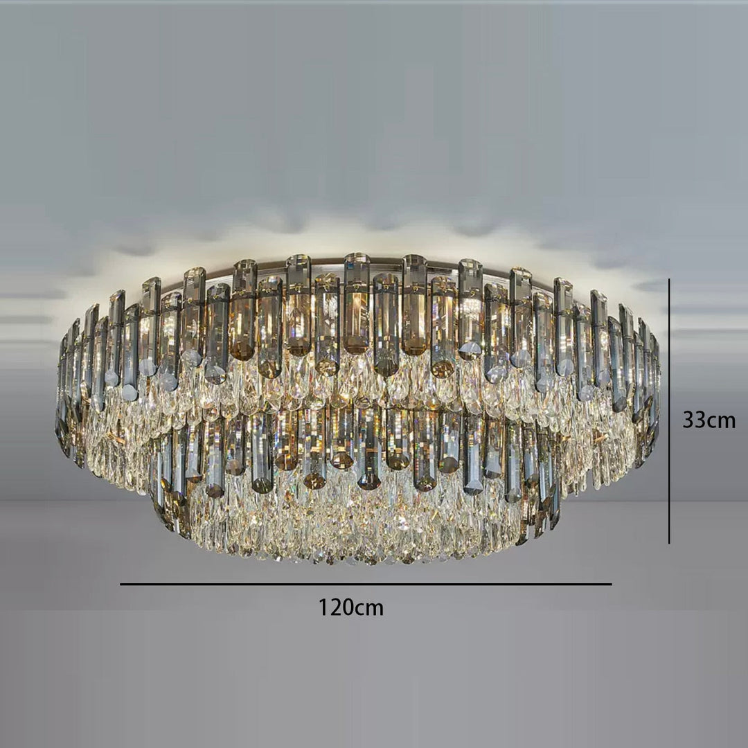 Modern Crystal Led Luxury Ceiling Lights - Round Lamps For Indoor Home Lighting &amp; Living Room Decor