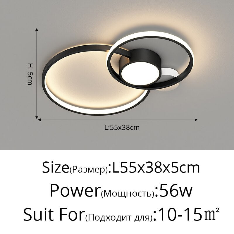 Postmodern Minimalist Living Room Chandeliers Creative Aluminum Bedroom Lamp Led Art Study Ceiling