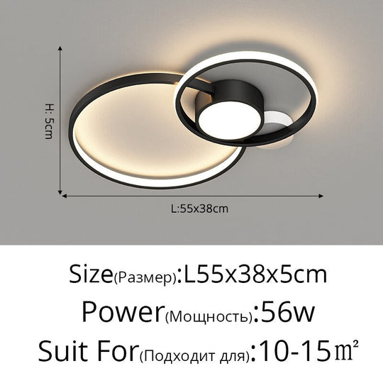 Postmodern Minimalist Living Room Chandeliers Creative Aluminum Bedroom Lamp Led Art Study Ceiling