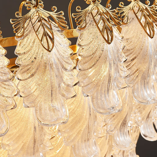 Luxury Gold Rectangle Chandelier - Modern Led Glass And Metal Hanging Lamp For Dining Room Kitchen