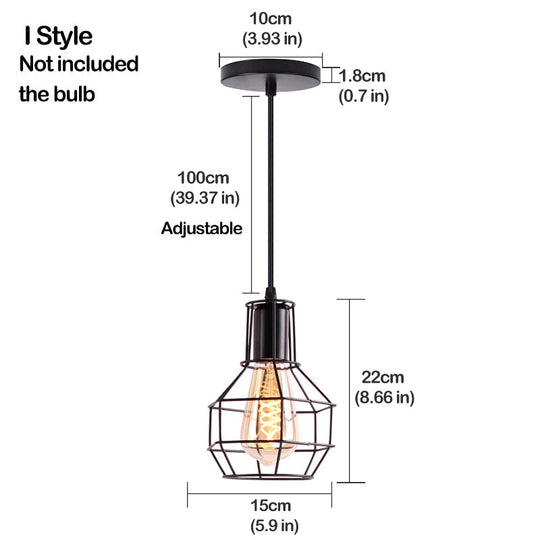 Retro Industrial Chandelier Russian Attic Cage Diamond - Shaped Hemp Rope Dining Room Living