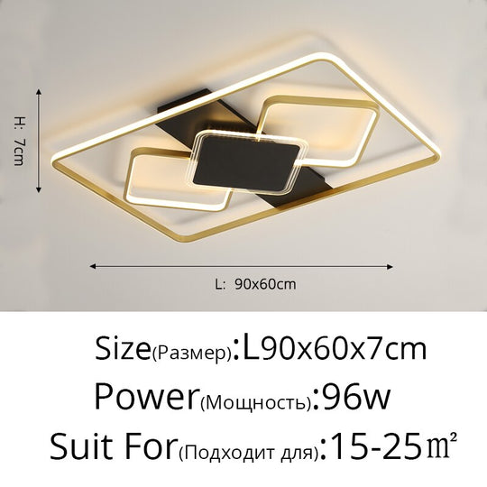 Modern Minimalist Ceiling Lights Gold Black White Geometric Lamp For Kitchen Living Room Bedroom