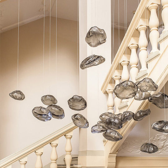Cloud Glass Dimmable Led Lights Modern Ceiling Chandeliers New Lustres Stair Pendant Lamps Home