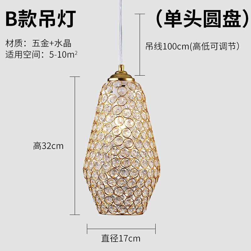 Italian Design Luxury Gold Lustre Crystal Pendant Lights Modern Light Fixtures For Living/Dining