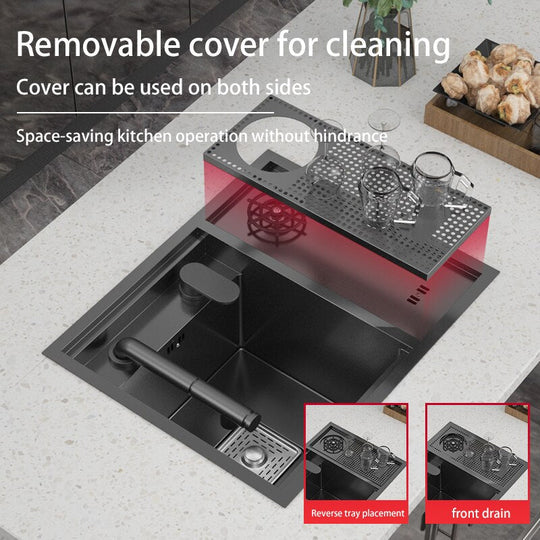 Hidden Cup Washer Sink Nano Stainless Steel Kitchen Bar Invisible To Make A Camper Van With Cover